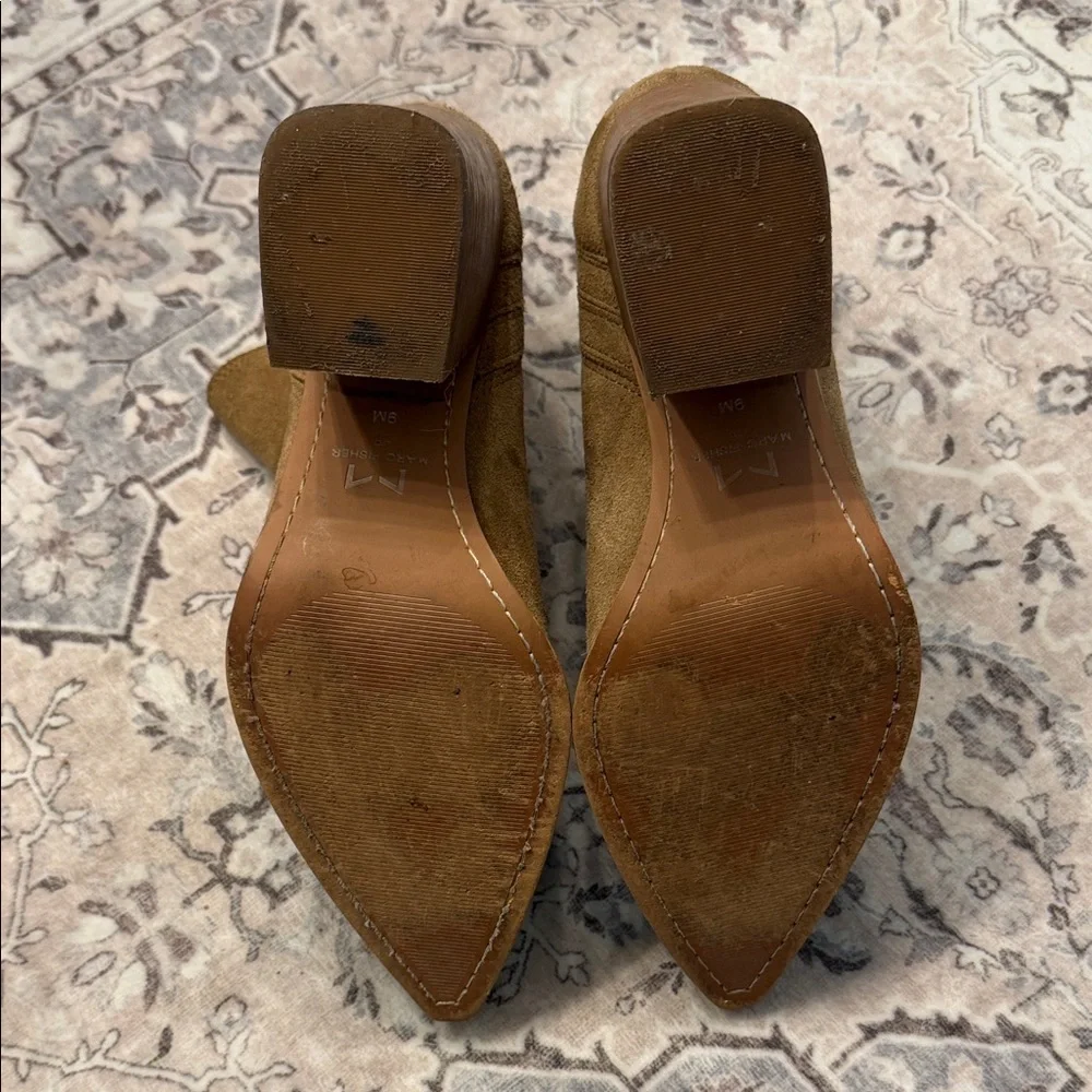 Marc Fisher Suede Ankle Booties in Tan Brown